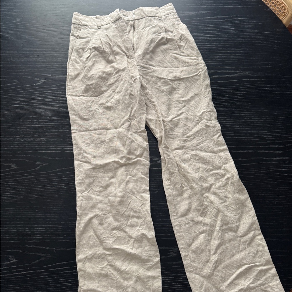 Aritzia Cream Straight Leg Pants